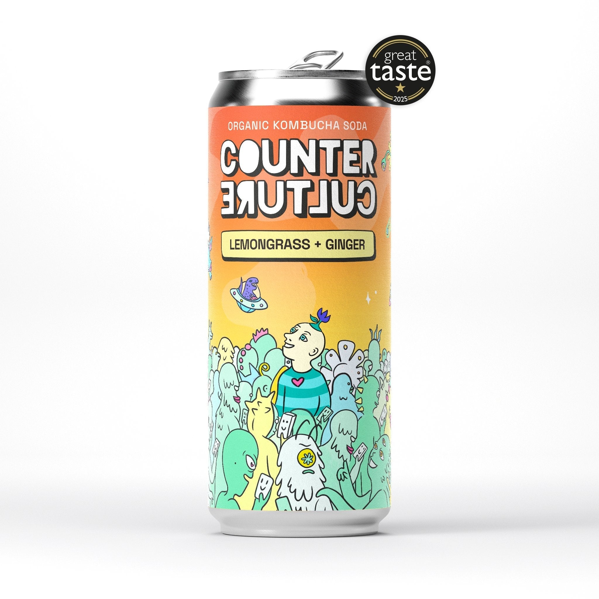 Lemongrass + Ginger Organic Kombucha Soda | Counter Culture Drinks