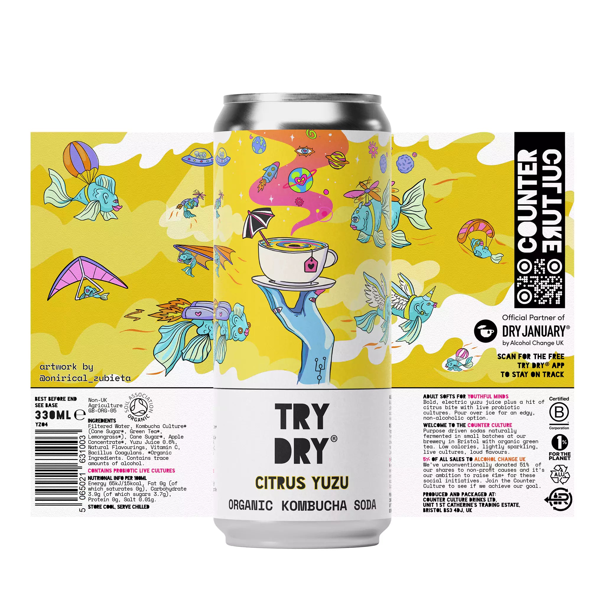Citrus Yuzu Organic Kombucha Soda // Try Dry®