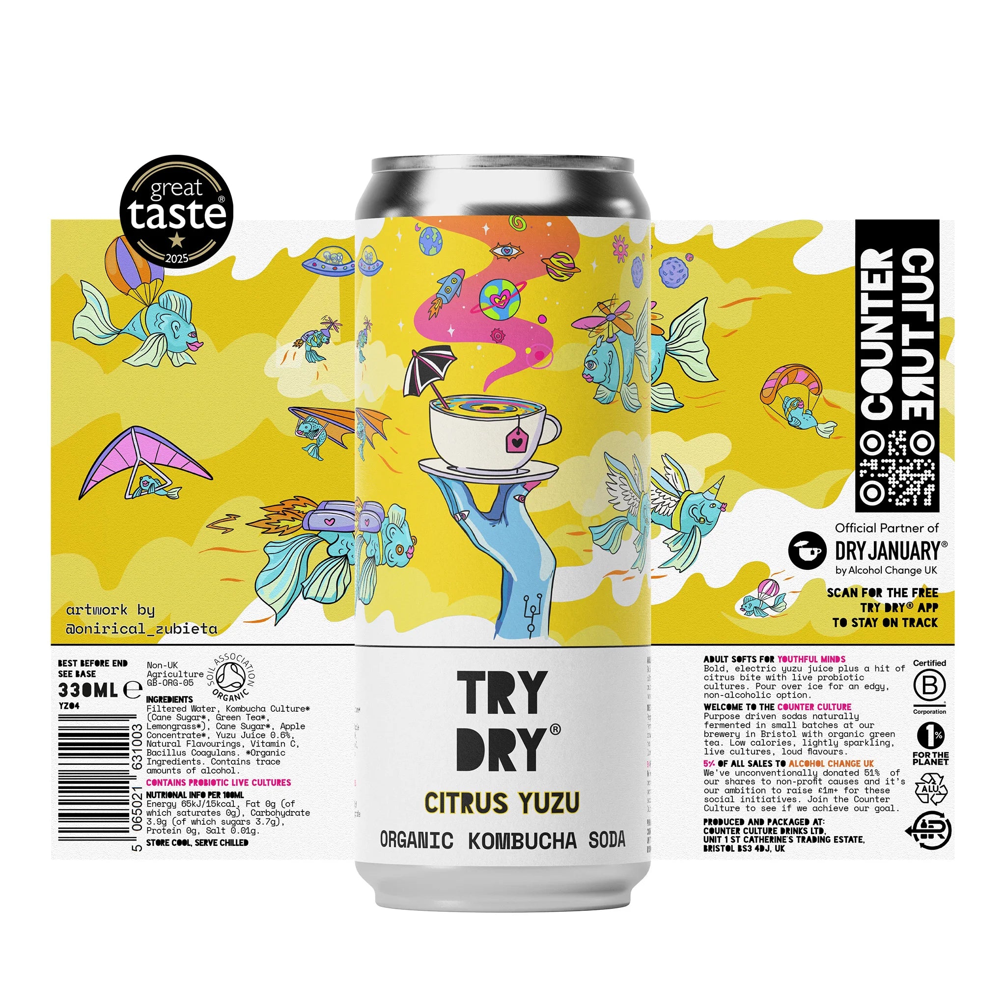 Citrus Yuzu Organic Kombucha Soda // Try Dry®