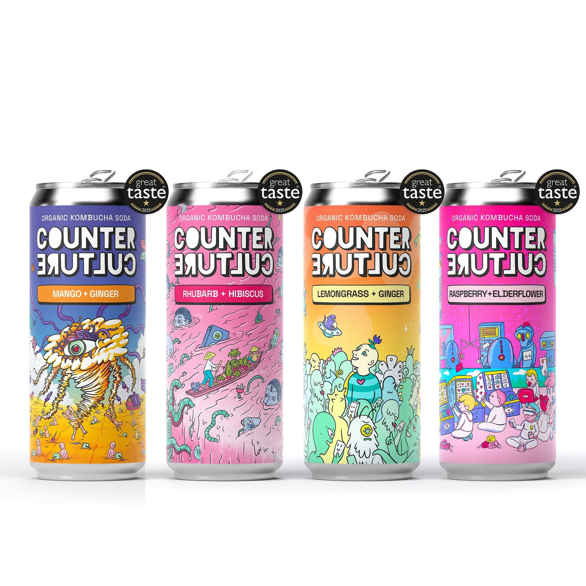 12 x Great Taste Organic Kombucha Soda Mixed 330ml
