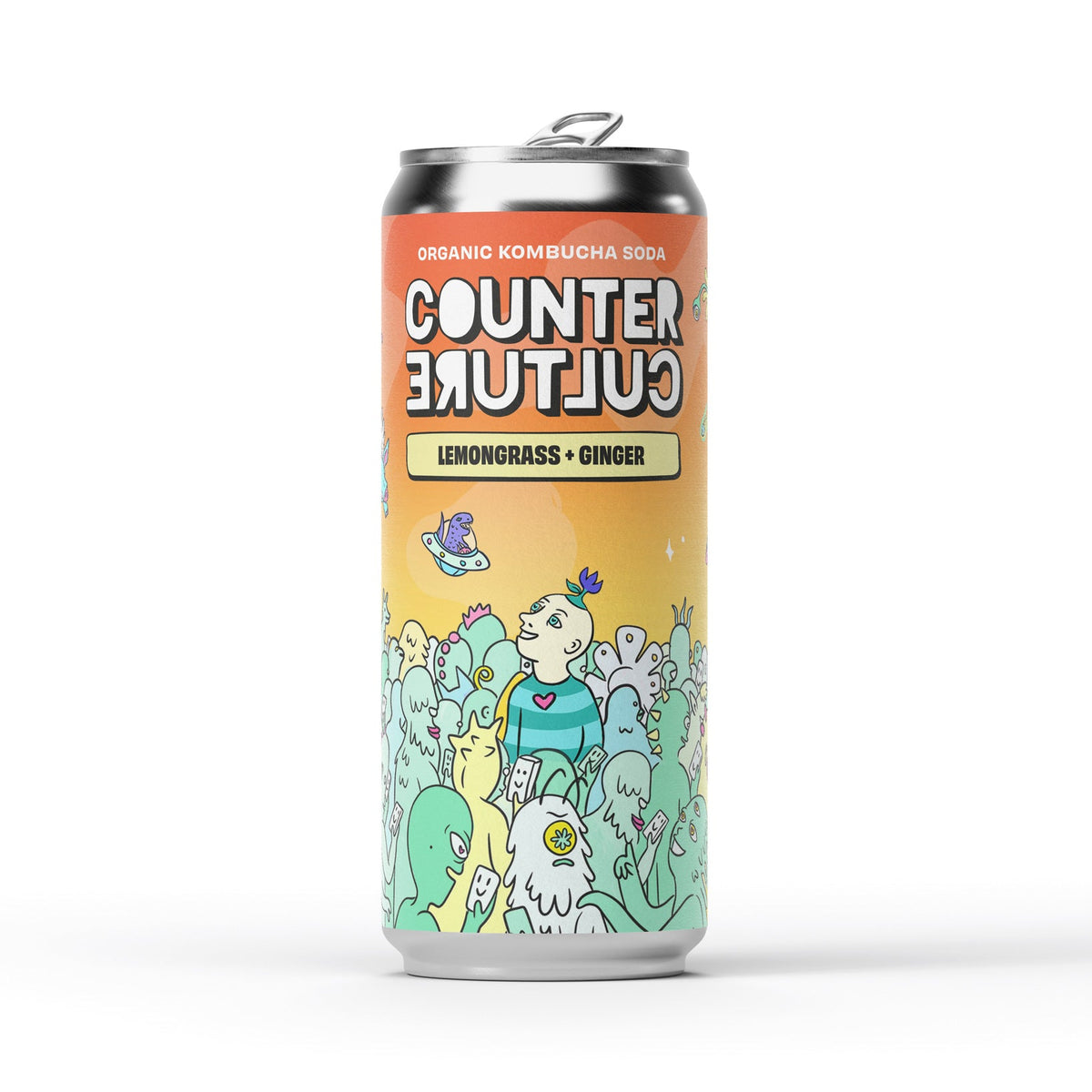 12 x Lemongrass + Ginger Organic Kombucha Soda 330ml
