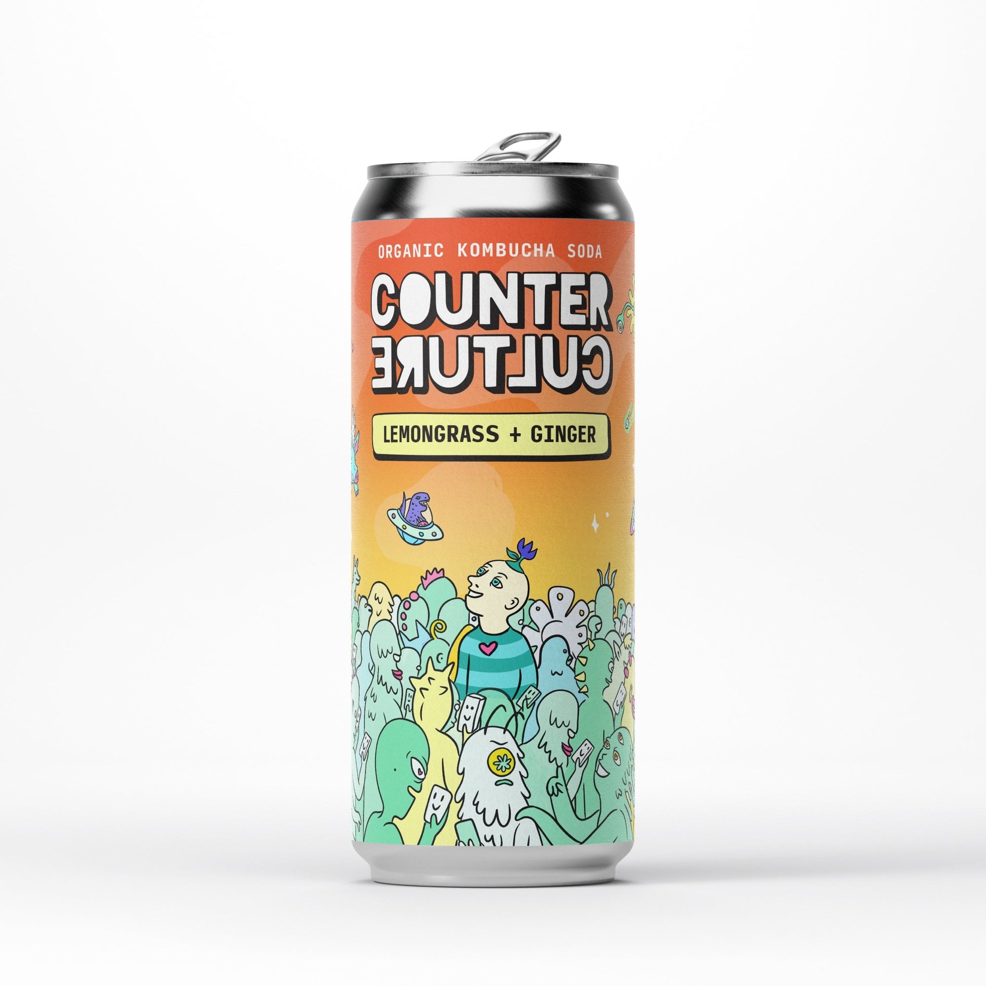 12 x Lemongrass + Ginger Organic Kombucha Soda 330ml