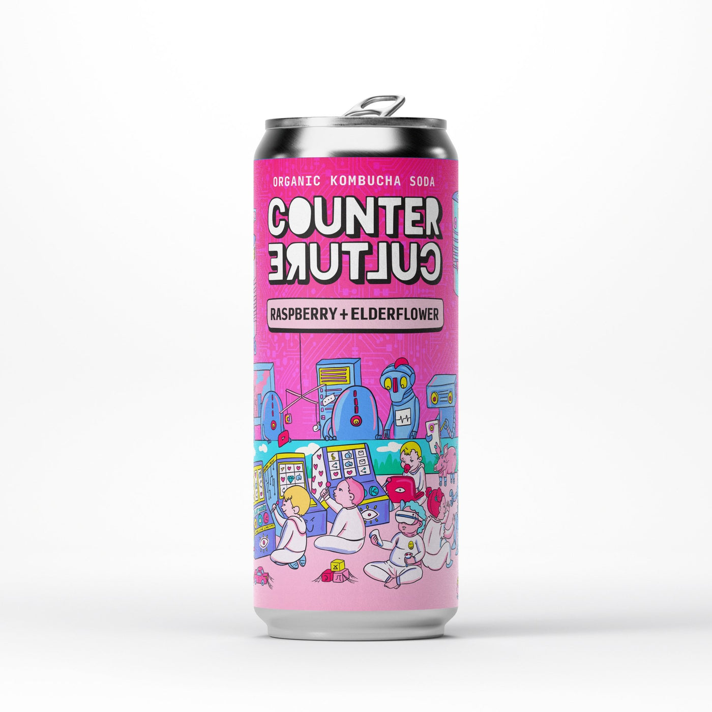 12 x Raspberry + Elderflower Organic Kombucha Soda 330ml